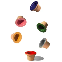 Internoitaliano Set di due cachepot Pofi giallo e rosa><noscript><img width=