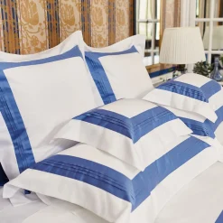 Verderoccia Set di lenzuola Plissè White & Country Blue US King><noscript><img width=