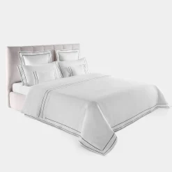 Biancoperla Set lenzuola Horizon in Cotone Satinato Bianco><noscript><img width=