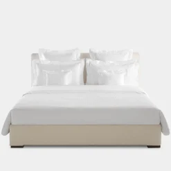 Biancoperla Set lenzuola Komodo in raso di cotone jacquard bianco><noscript><img width=