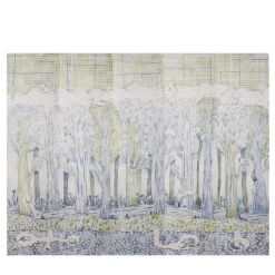 Fabscarte Skov Carta da parati dipinta a mano in collaborazione con Maria Nielsen> Carte Da Parati