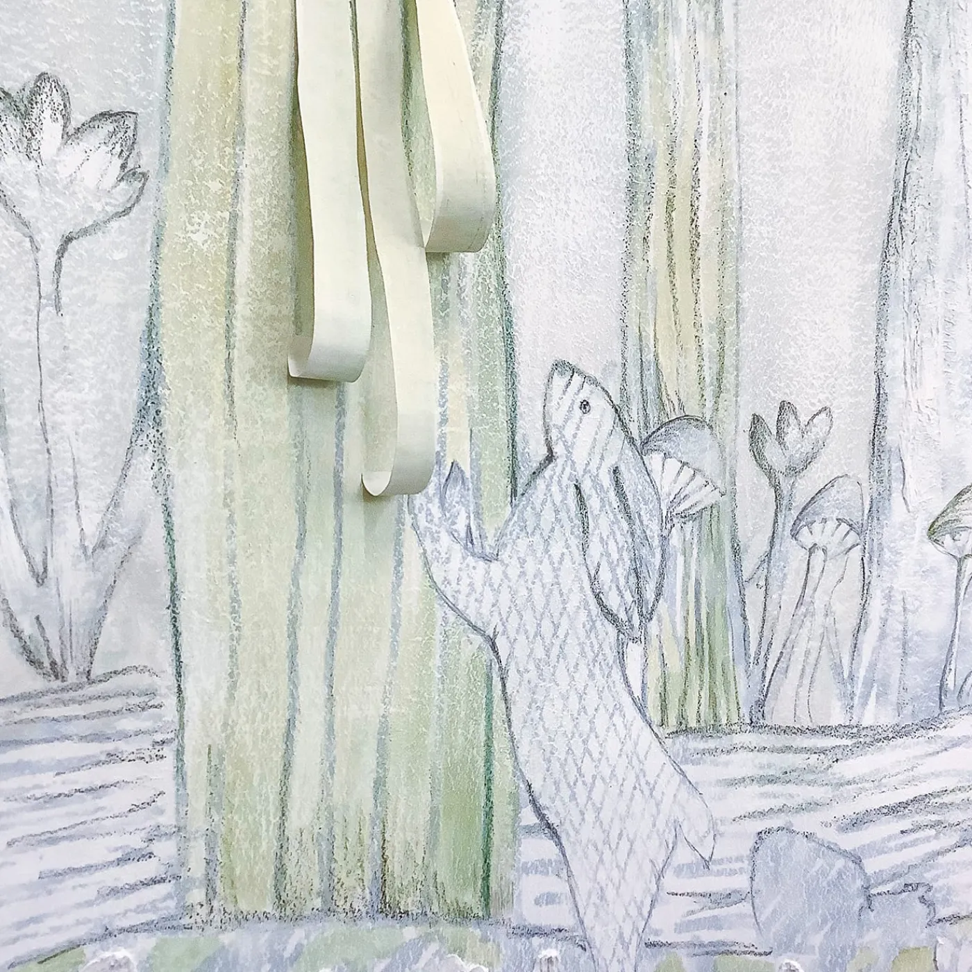 Fabscarte Skov Carta da parati dipinta a mano in collaborazione con Maria Nielsen> Carte Da Parati