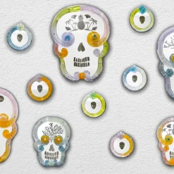 Ongaro & Fuga Specchio con teschio rotondo #6 di Bradley Theodore> Specchi Da Parete