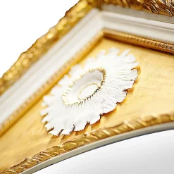 Caiafa Specchio da parete dorato con girasoli in porcellana di Capodimonte e dettagli in oro><noscript><img width=