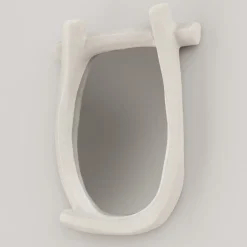 Edizione Limitata by Simone Fanciullacci Specchio da parete grande Esprit V2 in gesso bianco><noscript><img width=