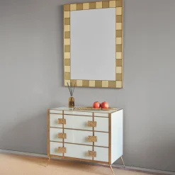 Matlight Milano Specchio da parete in vetro e ottone satinato><noscript><img width=