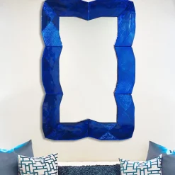 Fratelli Tosi Specchio da parete in vetro di Murano Onda Cobalto><noscript><img width=