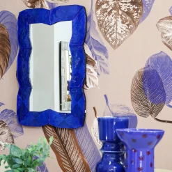 Fratelli Tosi Specchio da parete in vetro di Murano Onda Cobalto><noscript><img width=