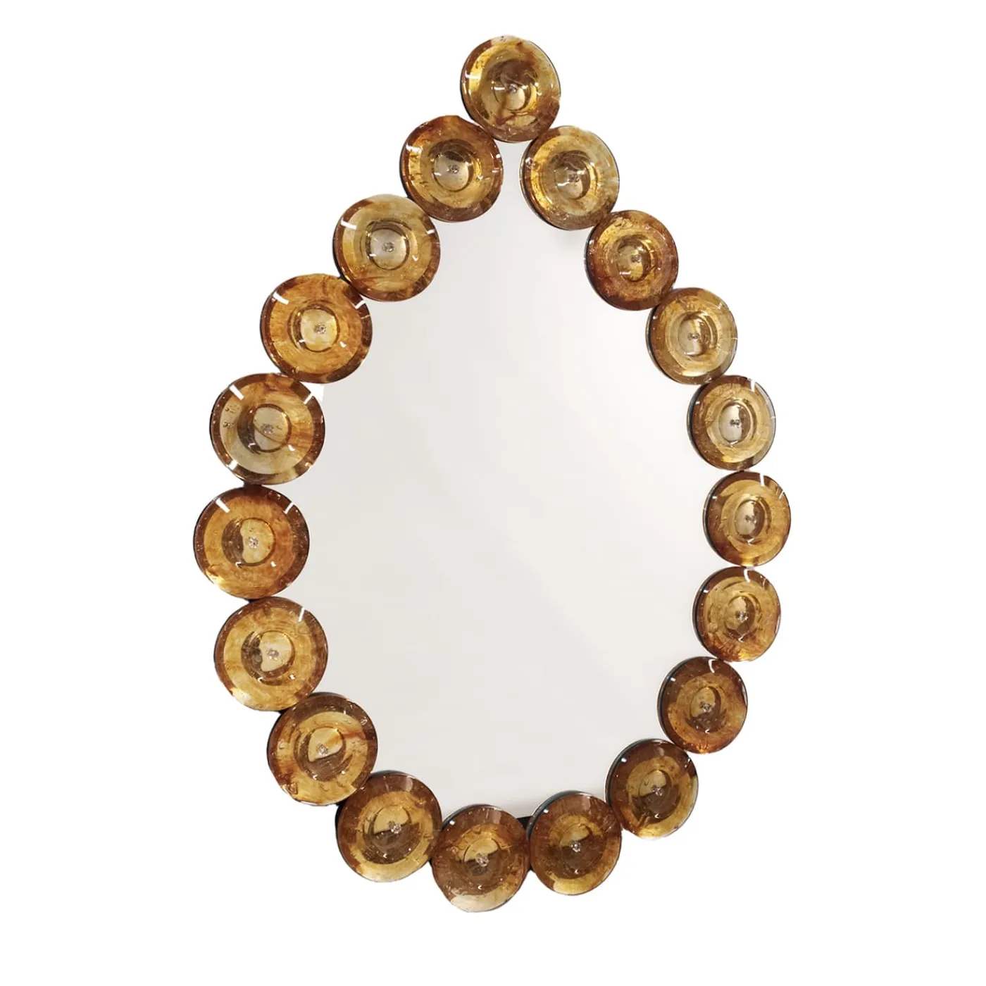 Fratelli Tosi Specchio da parete in vetro di Murano Goccia Ambra> Specchi Da Parete