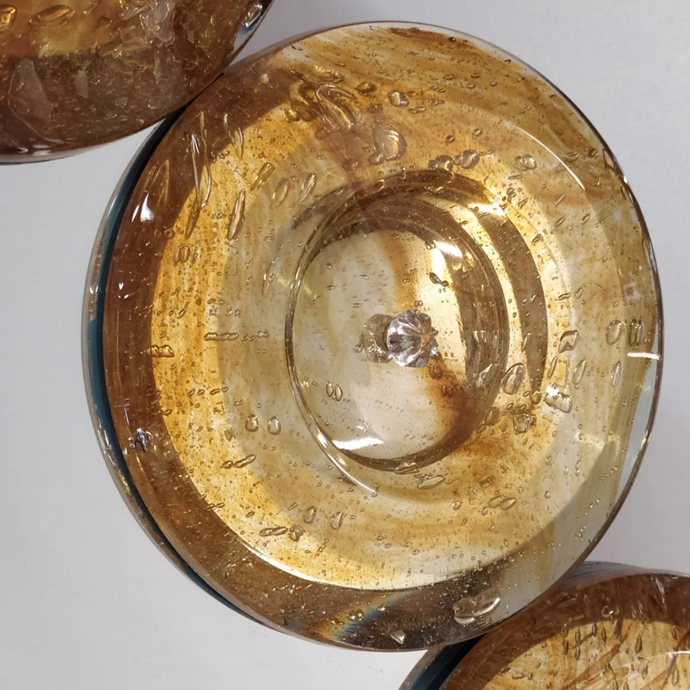 Fratelli Tosi Specchio da parete in vetro di Murano Goccia Ambra> Specchi Da Parete