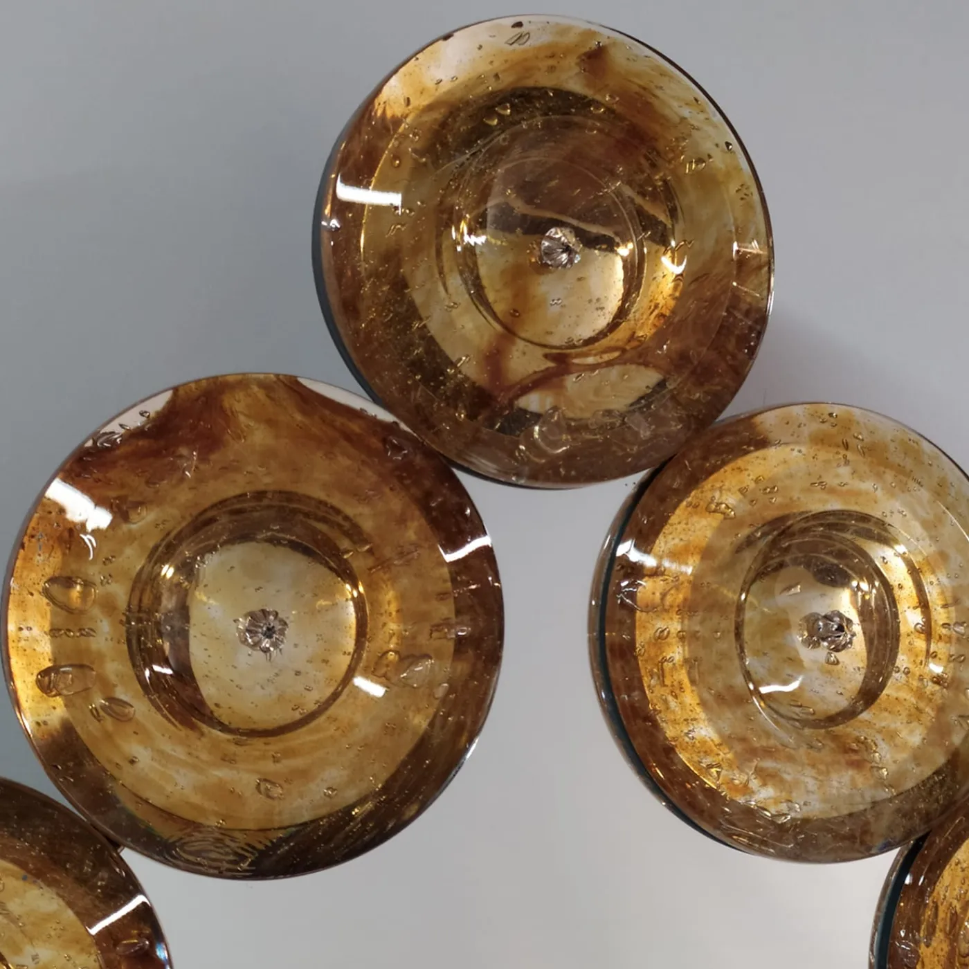 Fratelli Tosi Specchio da parete in vetro di Murano Goccia Ambra> Specchi Da Parete