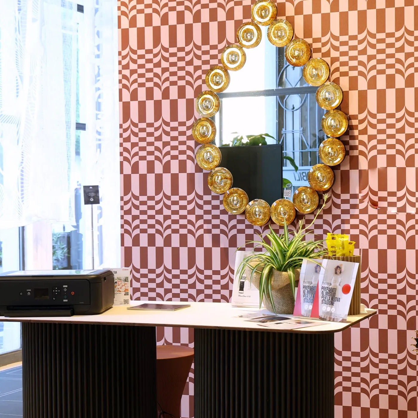 Fratelli Tosi Specchio da parete in vetro di Murano Goccia Ambra> Specchi Da Parete