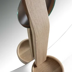 Durame Specchio da parete marrone chiaro a forma di disco Irpin> Specchi Da Parete