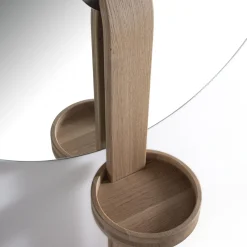 Durame Specchio da parete marrone chiaro a forma di disco Irpin><noscript><img width=