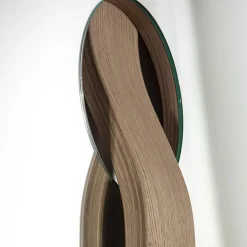 Durame Specchio da parete marrone chiaro a forma di disco Irpin><noscript><img width=