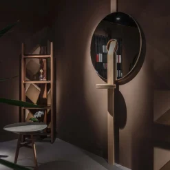 Durame Specchio da parete marrone chiaro a forma di disco Irpin><noscript><img width=