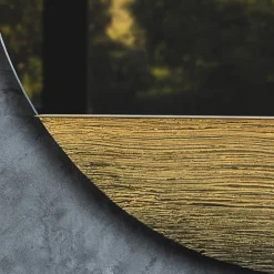 Disain 1971 Specchio da parete ovale Orizzonte in resina spatolata oro> Specchi Da Parete