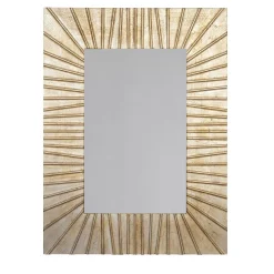 Spini Firenze Specchio da Parete Rettangolare Piccolo con Scanature in Legno Champagne Strip> Specchi Da Parete