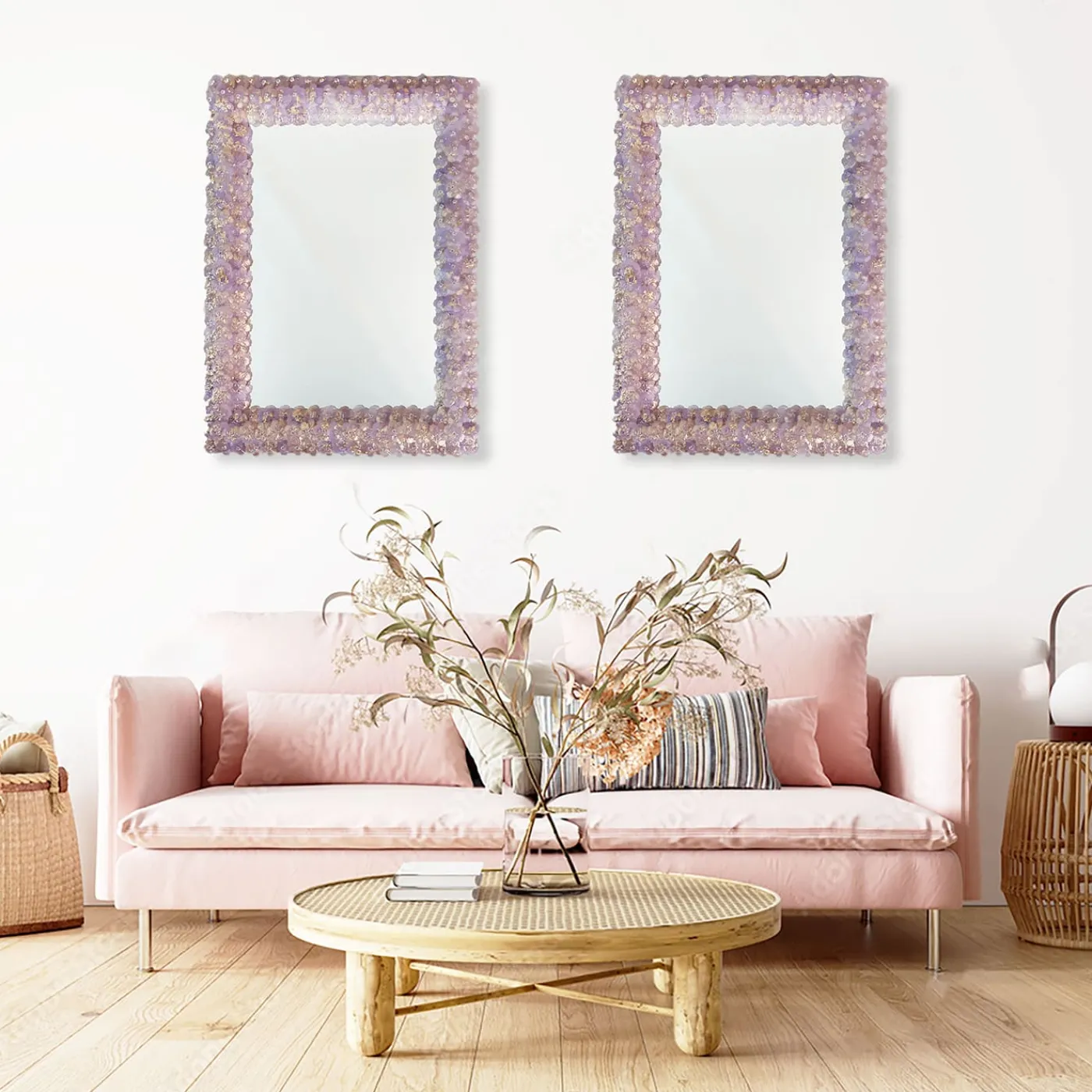 Fratelli Tosi Specchio da parete rettangolare Roseto Glicine Oro> Specchi Da Parete