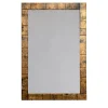 Spini Firenze Specchio da Parete Rettangolare con Scanature in Legno Bronzo Matt> Specchi Da Parete