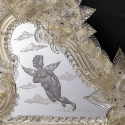 Barbini Specchio da parete Rex con foglia d'oro><noscript><img width=