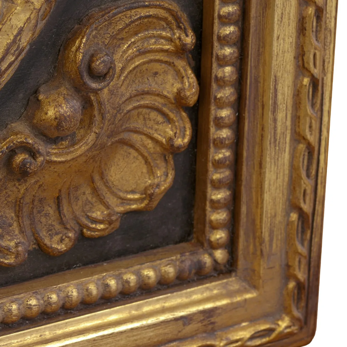 Caiafa Specchio da parete rotondo in ebano e oro> Specchi Da Parete