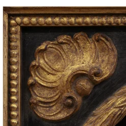 Caiafa Specchio da parete rotondo in ebano e oro><noscript><img width=