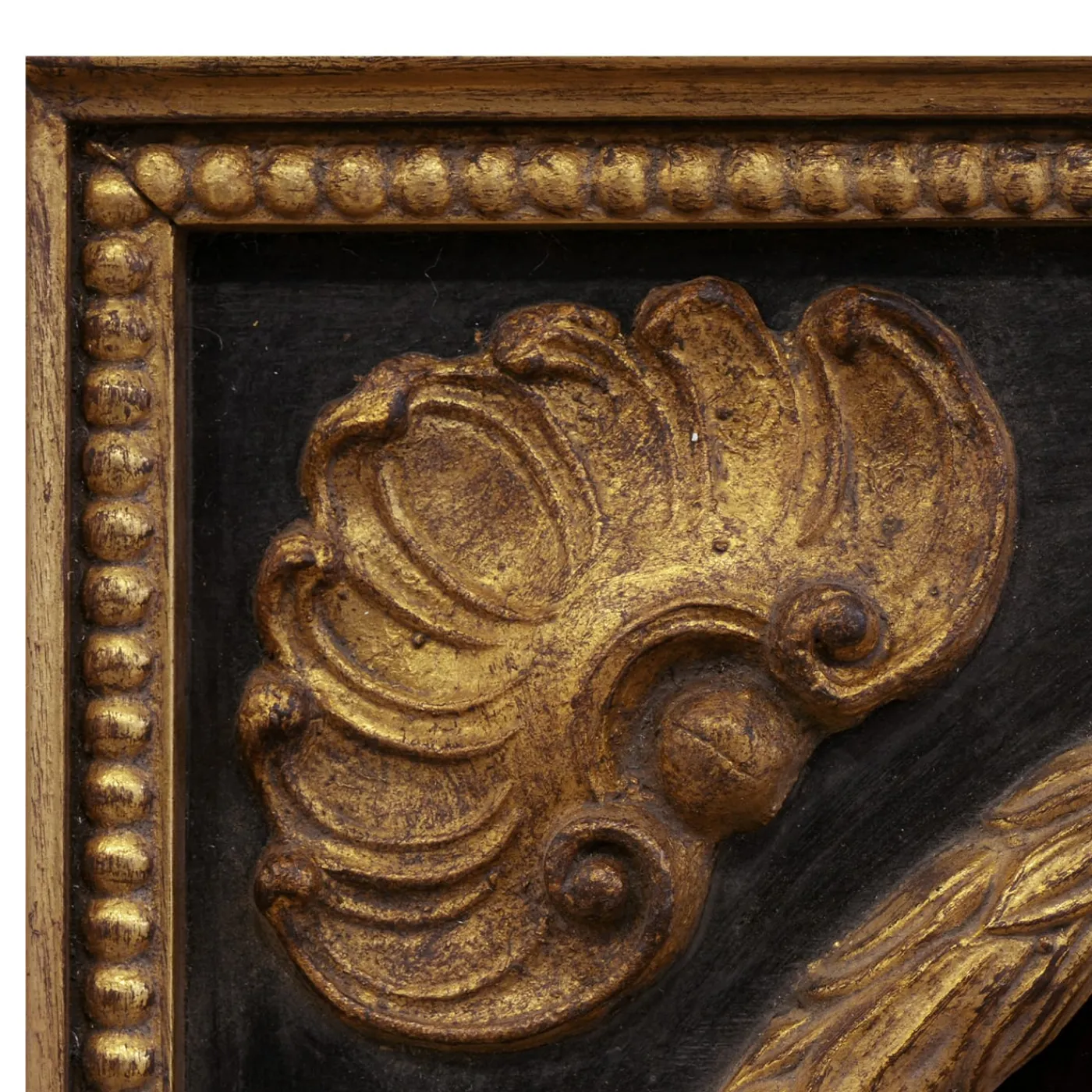 Caiafa Specchio da parete rotondo in ebano e oro> Specchi Da Parete