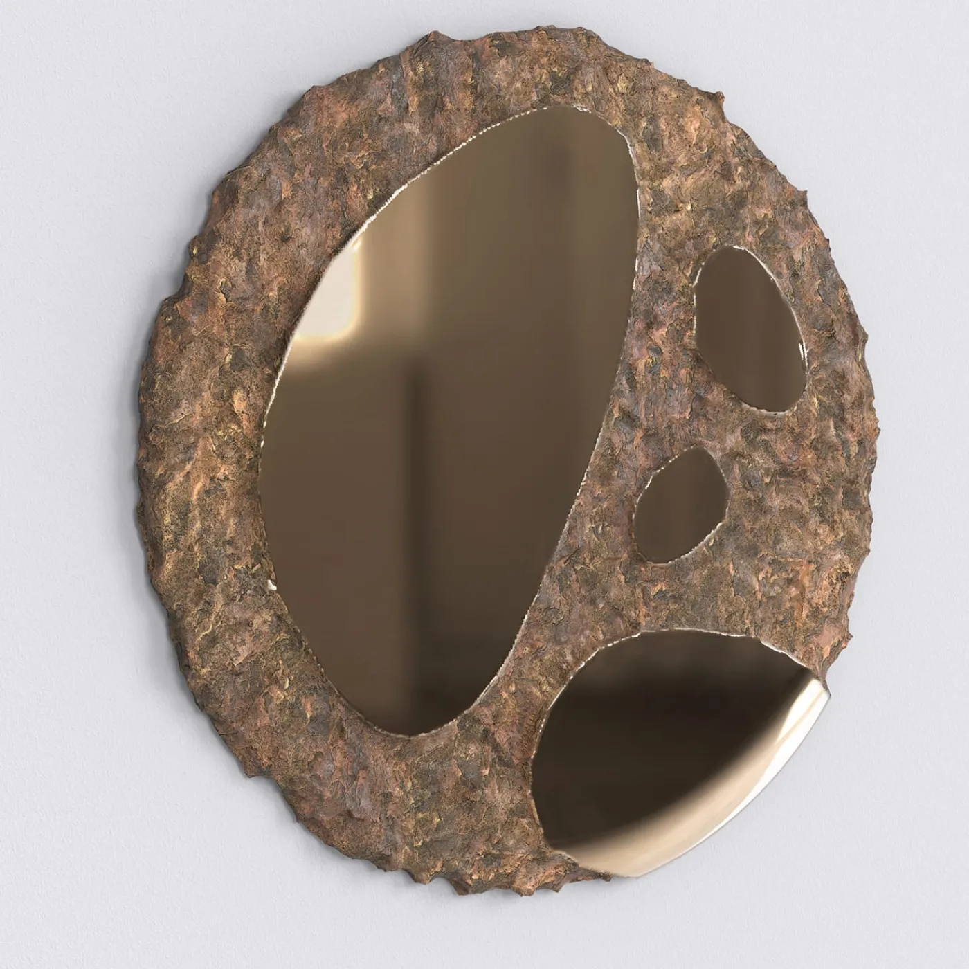 Edizione Limitata by Simone Fanciullacci Specchio da parete scultoreo in bronzo fuso Apollo #4> Sculture Da Parete