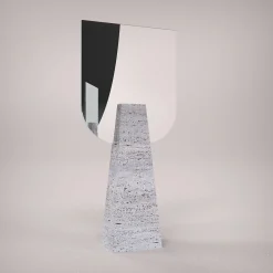 Carcino Design Specchio da tavolo Ophelia in travertino> Specchi Da Tavolo