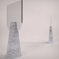 Carcino Design Specchio da tavolo Ophelia in travertino><noscript><img width=