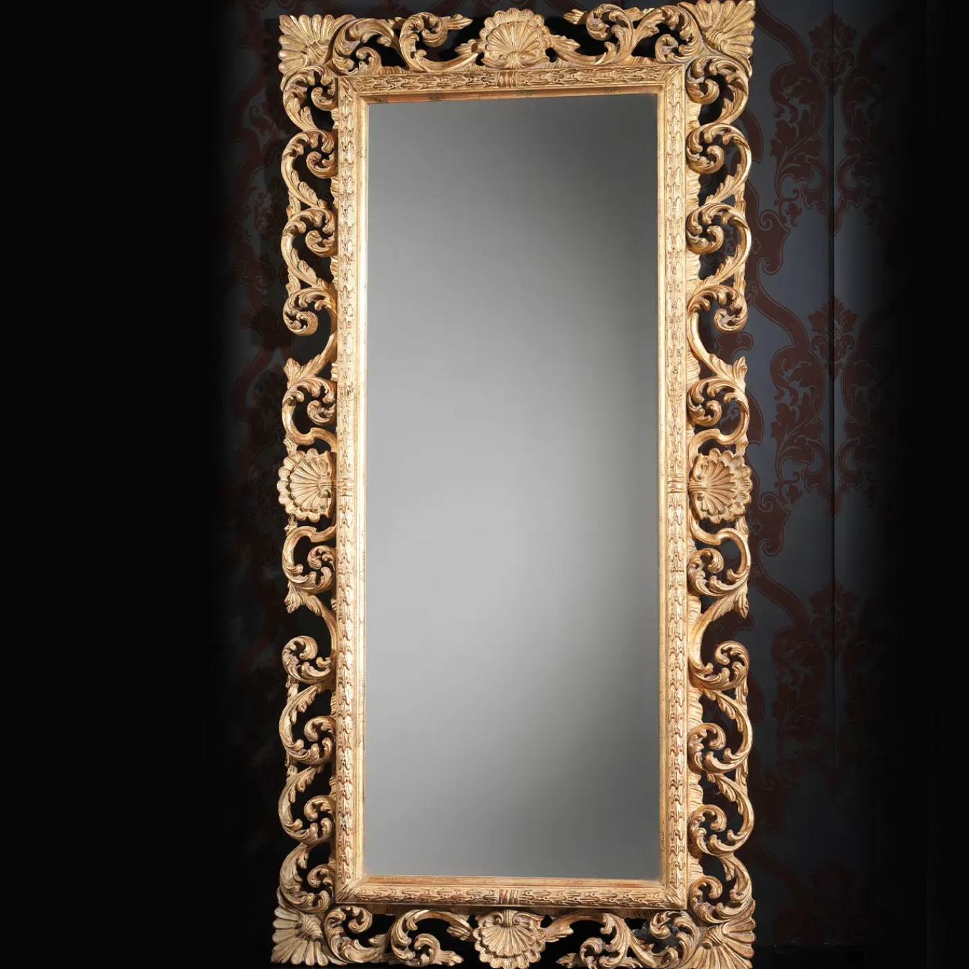 Spini Firenze Specchio d'oro in stile fiorentino Sofia> Specchi Da Terra