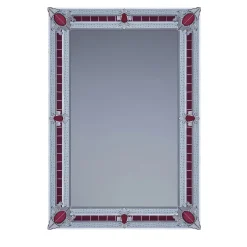 Fratelli Tosi Specchio in vetro di Murano San Toma Rosso Contemporaneo> Specchi Da Parete