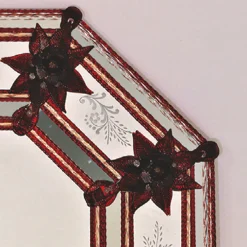 Fratelli Tosi Specchio in vetro di Murano Serenella Red Flowers> Specchi Da Parete