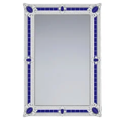 Fratelli Tosi Specchio in vetro di Murano contemporaneo blu San Toma> Specchi Da Parete