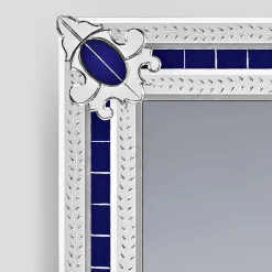 Fratelli Tosi Specchio in vetro di Murano contemporaneo blu San Toma> Specchi Da Parete