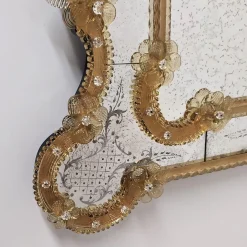 Fratelli Tosi Specchio in vetro di Murano Nettuno Gold di> Specchi Da Parete