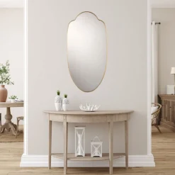 Bronzetto Specchio Ovale in Ottone Urban> Specchi Da Parete