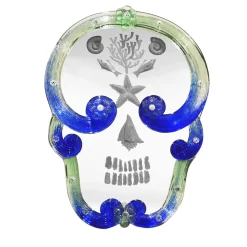 Ongaro & Fuga Specchio Pop Skull blu e verde di Bradley Theodore> Specchi Da Parete