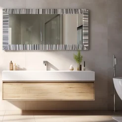 VéVé Glass Specchio rettangolare a righe in vetro di Murano policromo Lines> Specchi Da Parete