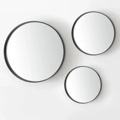 Modesign Specchio rotondo in ferro nero lava grigio Dorian><noscript><img width=