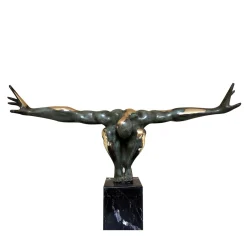 Fonderia Artistica Ruocco Statuetta di bronzo del sommozzatore maschio> Statuine