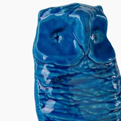 Bitossi Ceramiche Statuetta di Gufo Blu di Aldo Londi> Statuine