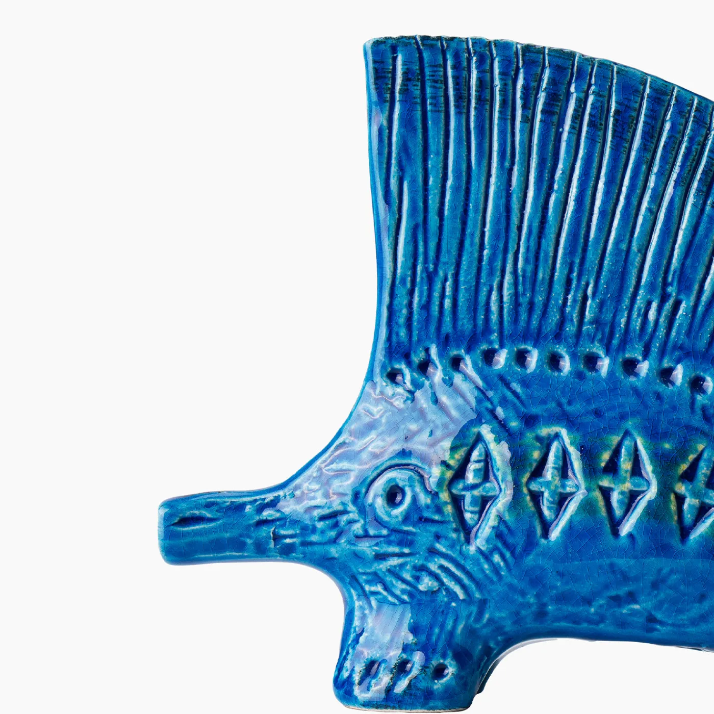 Bitossi Ceramiche Statuetta di Riccio Blu di Aldo Londi> Statuine