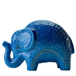 Bitossi Ceramiche Statuetta Elefante Blu di Aldo Londi> Statuine