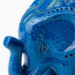 Bitossi Ceramiche Statuetta Elefante Blu di Aldo Londi> Statuine