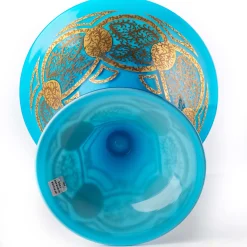 Officine di Murano 1295 Stmat Ciotola a forma di calice blu e oro> Vasi Da Fiori