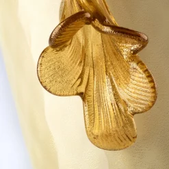 Officine di Murano 1295 Stmat Vaso a forma di pallottola fumé e dorata><noscript><img width=