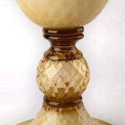 Officine di Murano 1295 Stmat Vaso a forma di pallottola fumé e dorata><noscript><img width=