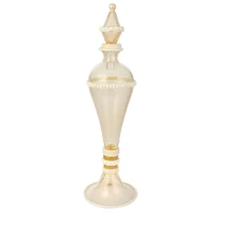 Officine di Murano 1295 Stmat Vaso con piede in oro e bianco 24 carati con coperchio> Vasi Con Coperchio